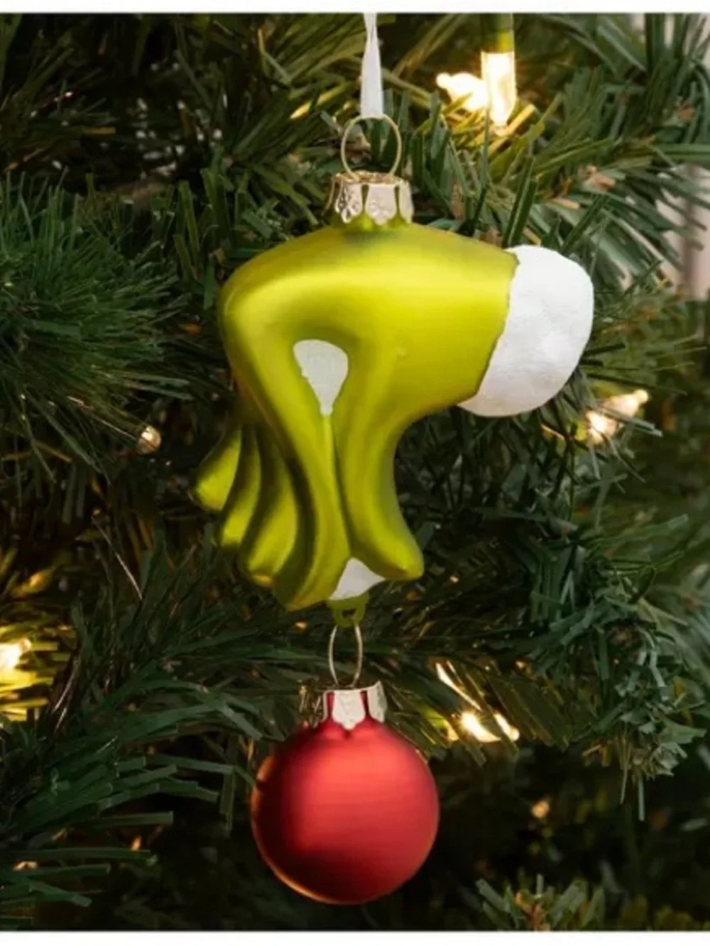 NWT Hobby Lobby Grinch Hand Ornament